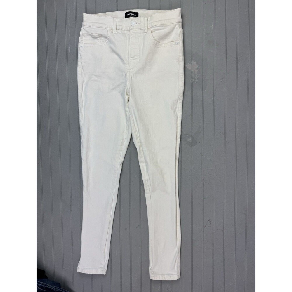 Express Size 6 Womens Jeans White Skinny Denim Perfect High Rise Stretch